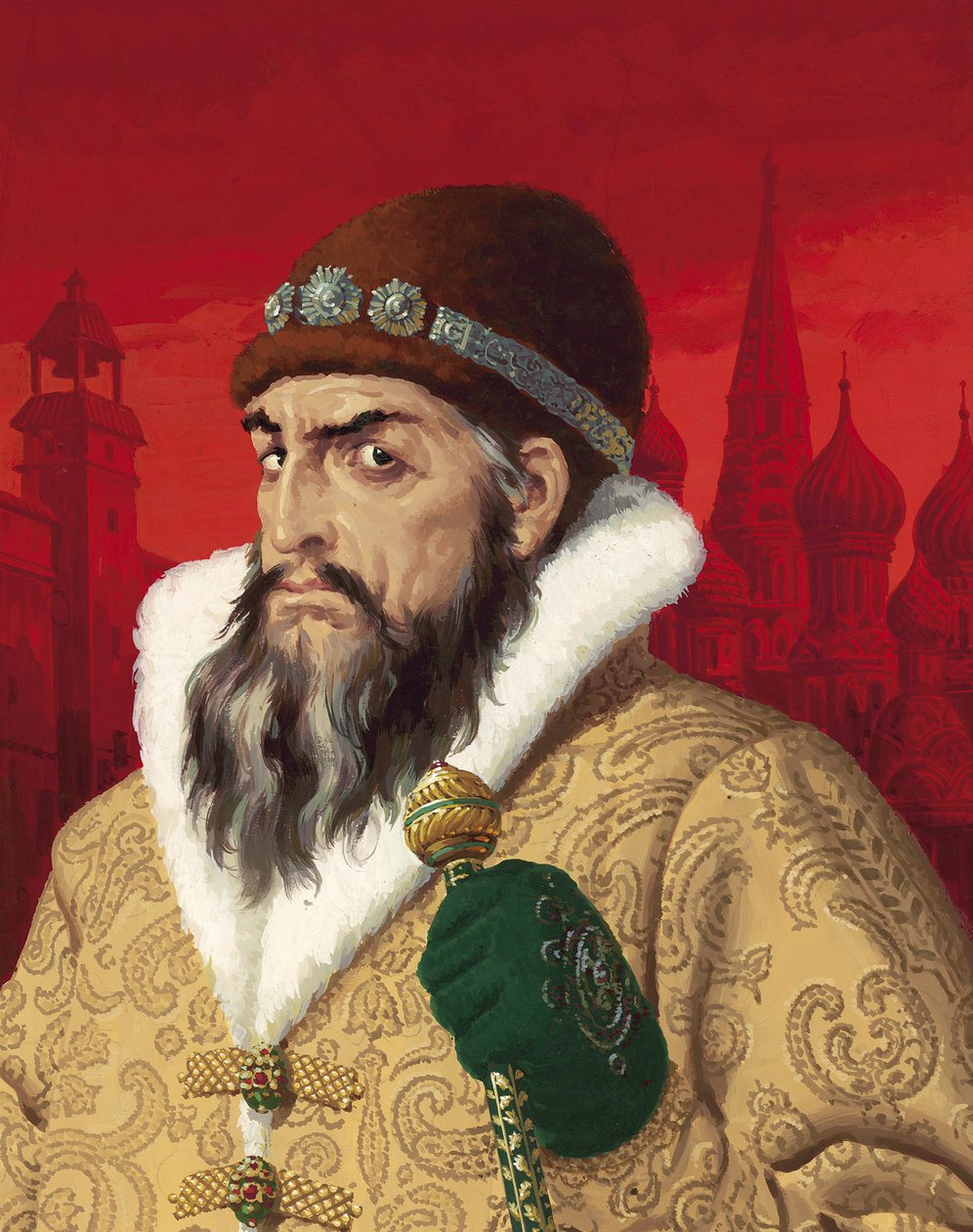 Ivan le Terrible (1530-84) (gouache sur papier) - English School