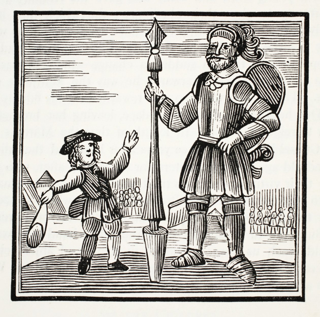 Jack et le Géant, illustration de Chap-books du XVIIIe siècle par John Ashton, pub. 1882 - English School