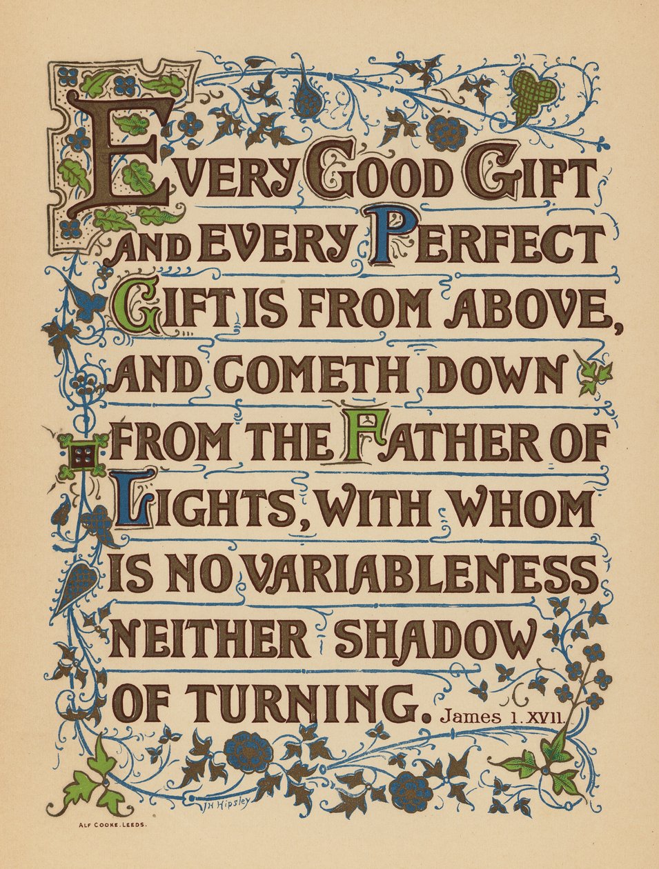 Jacques 1:17 (lithographie couleur) - English School