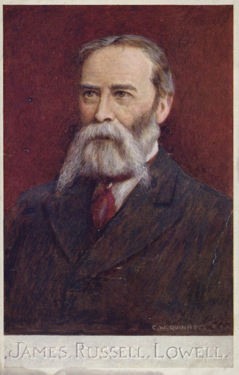 James Russell Lowell (1819-1891), poète et diplomate américain (lithographie couleur) - English School