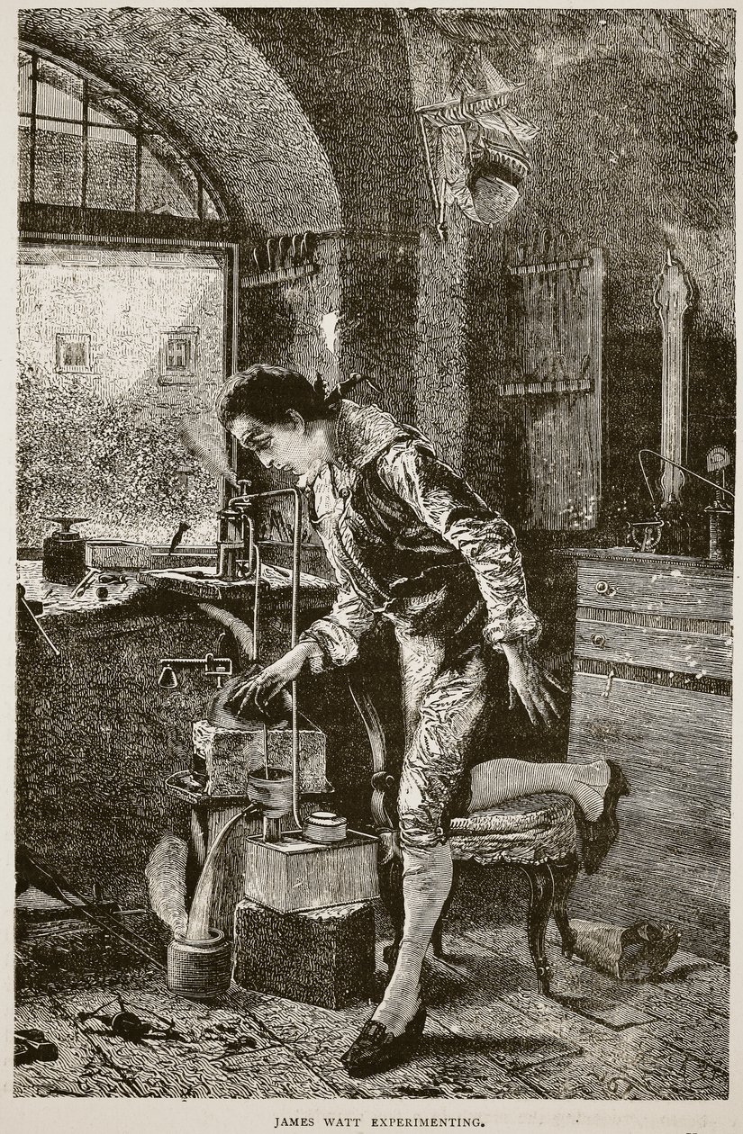 James Watt expérimentant - English School