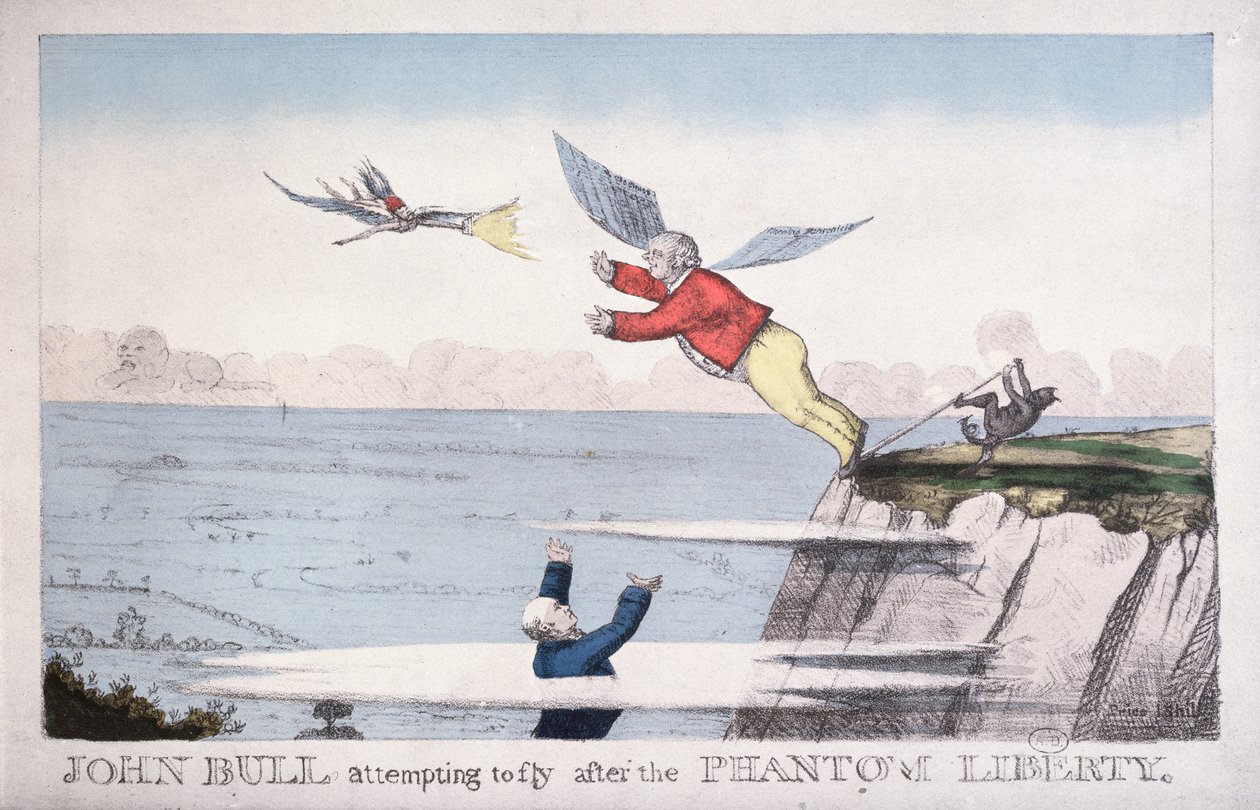 John Bull tentant de voler après le fantôme de la liberté - English School