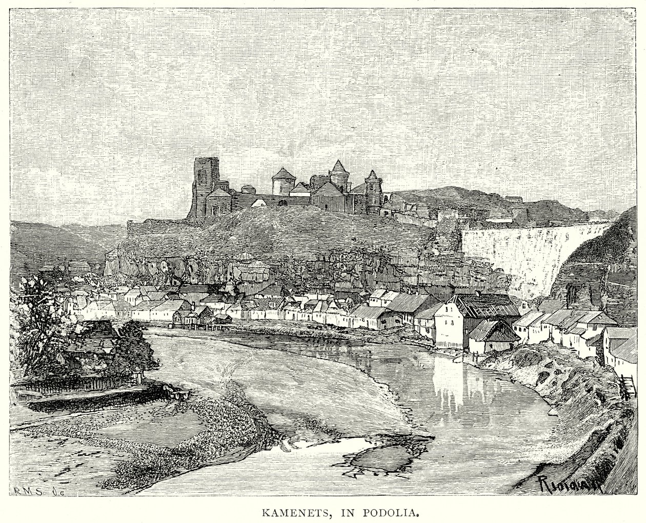 Kamenets, en Podolie (gravure) - English School