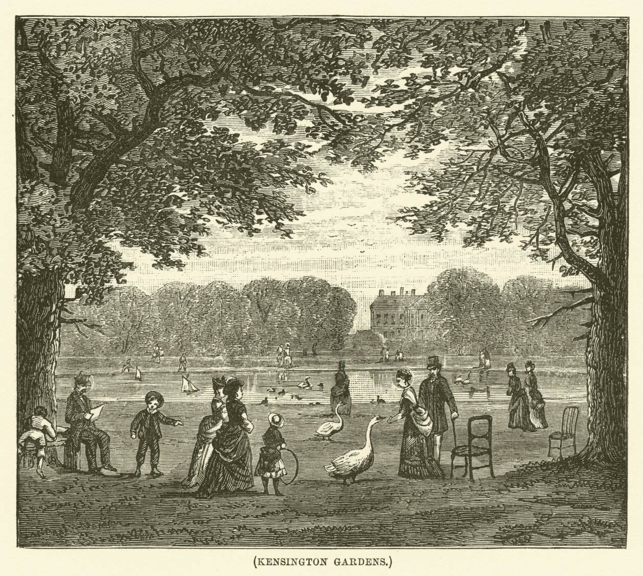Kensington Gardens (gravure) - English School