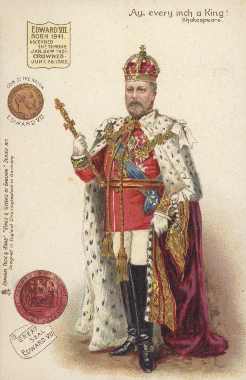 Roi Edouard VII (lithographie couleur) - English School