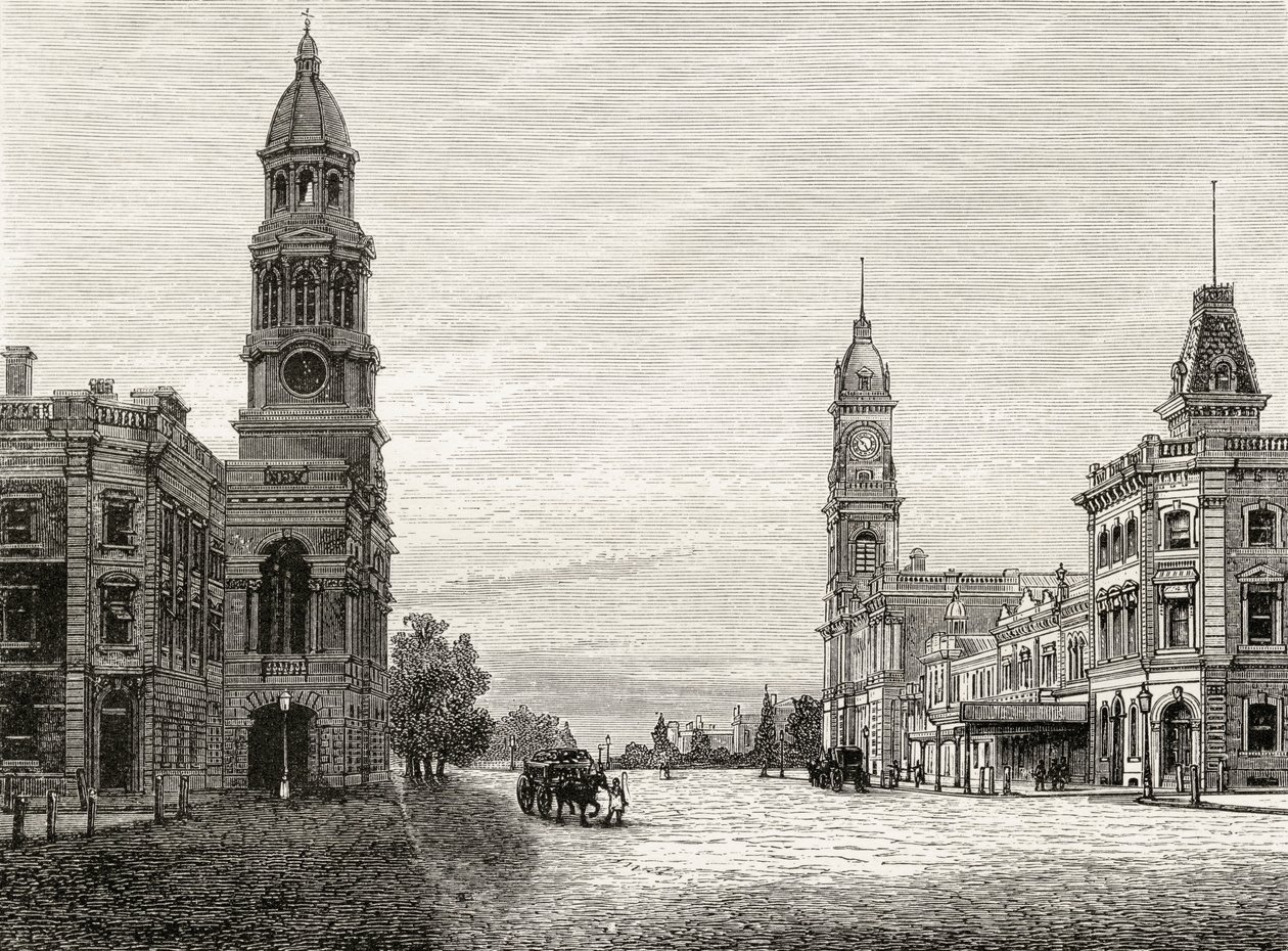 Rue King William, Adélaïde, c.1880, de 