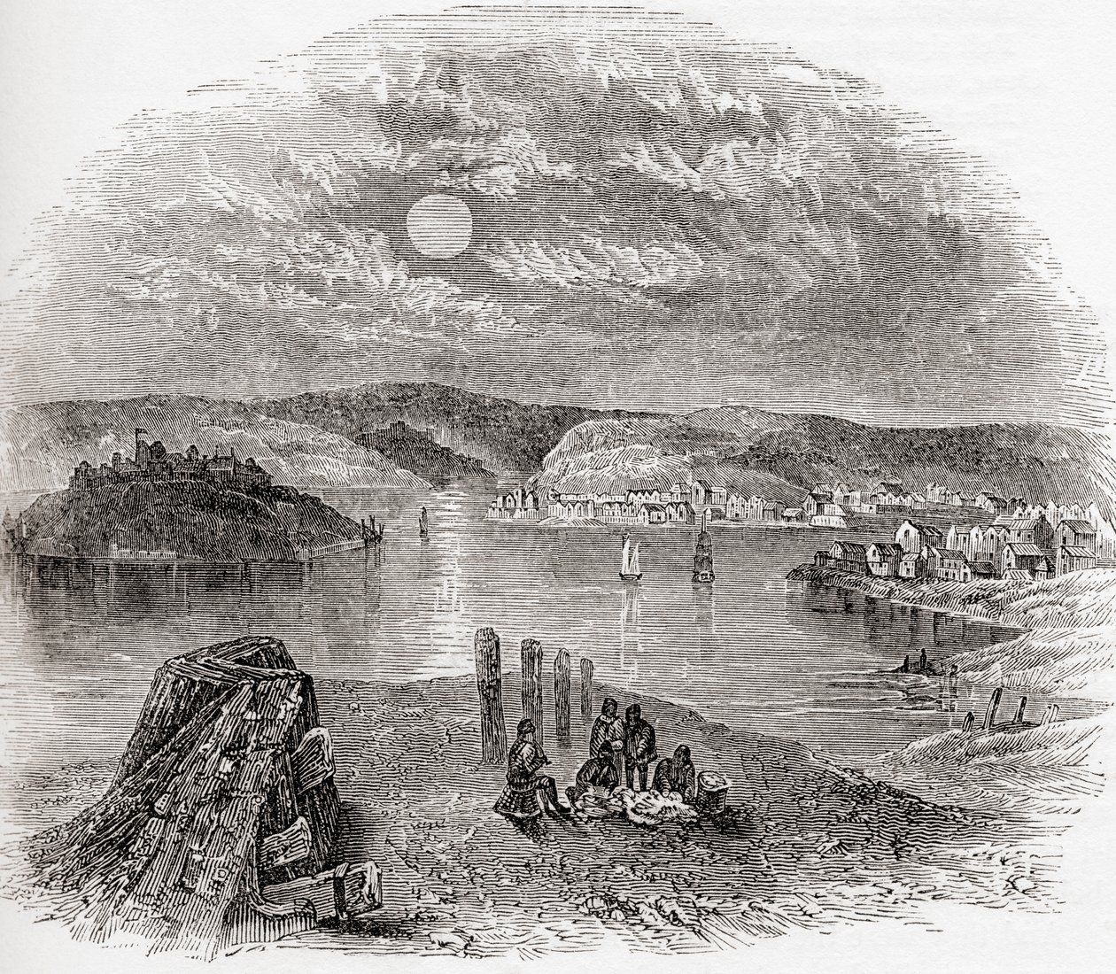 Kinsale, comté de Cork, Irlande au 19e siècle, de Old England: A Pictorial Museum, pub. 1847 - English School