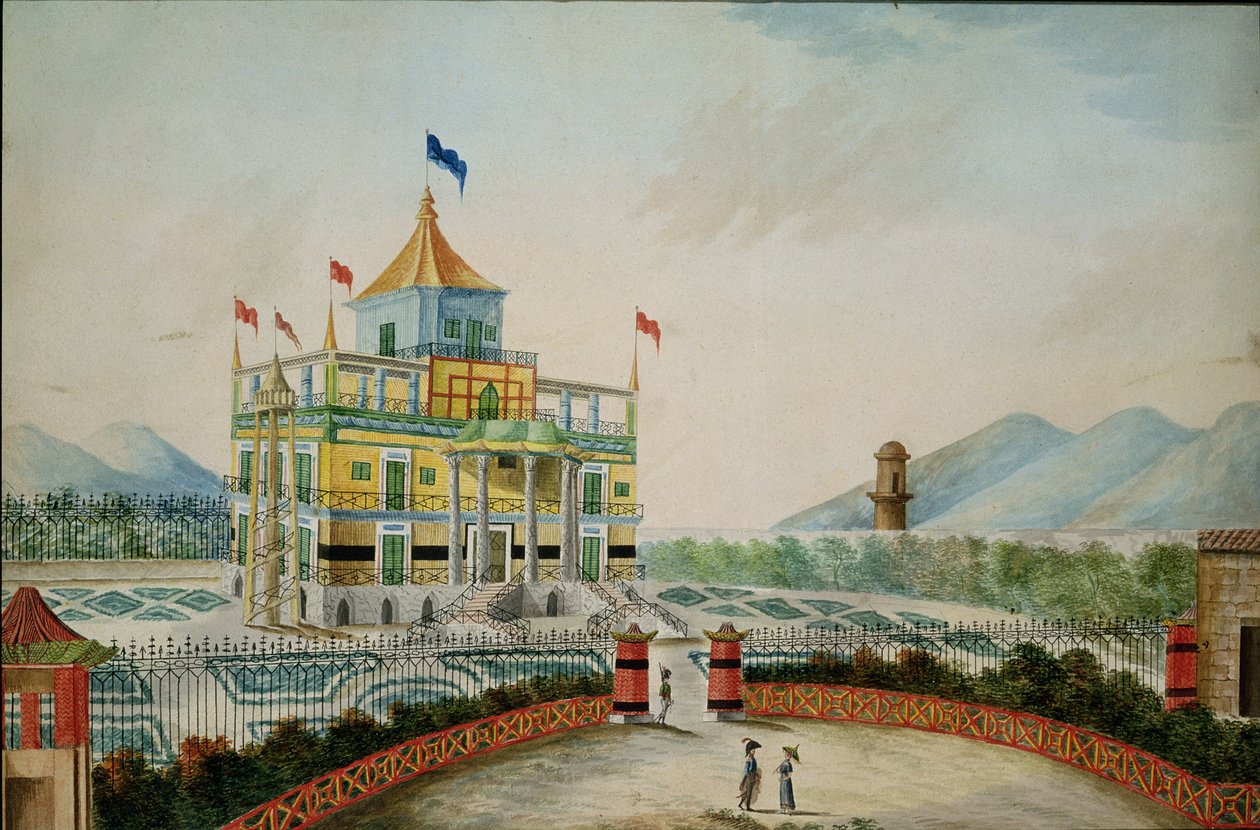 La Favorita ou Palazzo Cinese, Palerme, conçu par Marvuglia et Giuseppe Patricola pour le roi Fernando IV, vers 1815 - English School