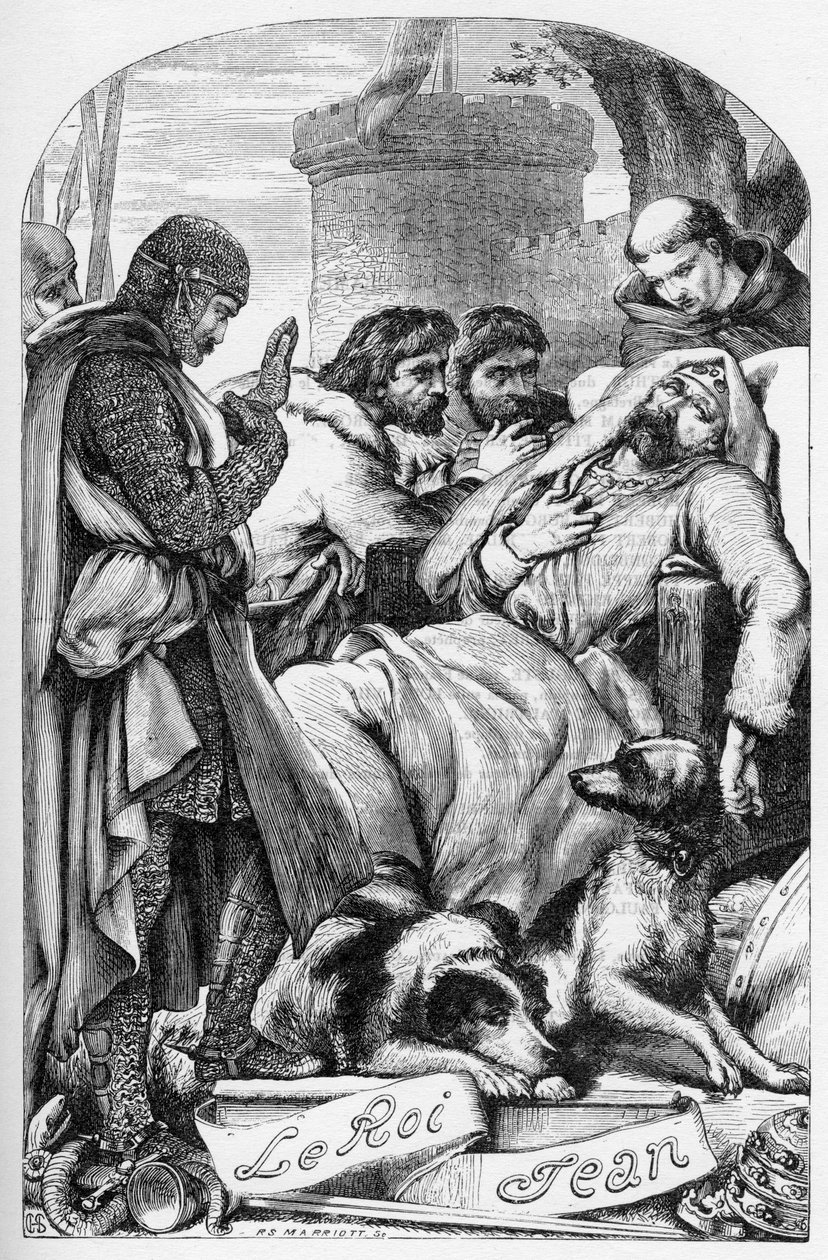 La Vie et la Mort du roi Jean (Jean sans Terre) - Illustration dans "Œuvres complètes de William Shakespeare" 1866 - Les illustrations et la forme générale de cette édition sont empruntées au Shakespeare illustré de Cassell, publié à Londres - English School
