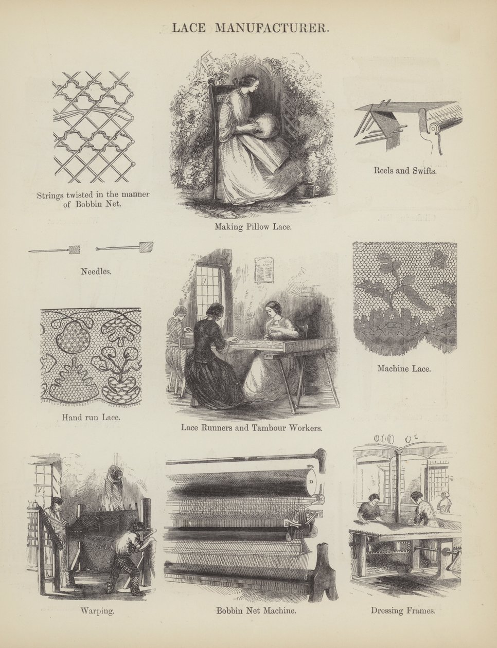 Fabricant de dentelles (gravure) - English School