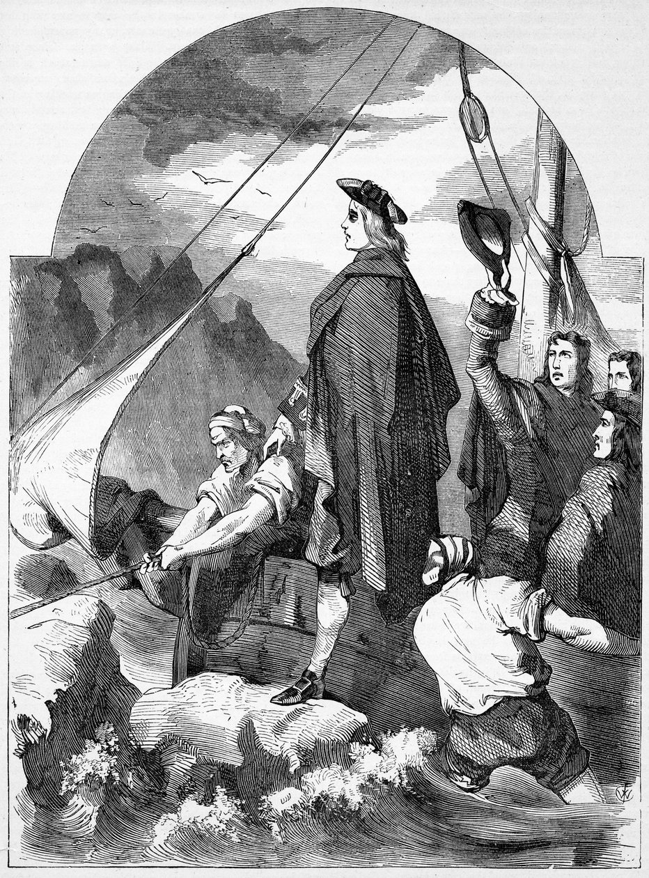 Débarquement du Chevalier de St. George en Écosse, illustration de 