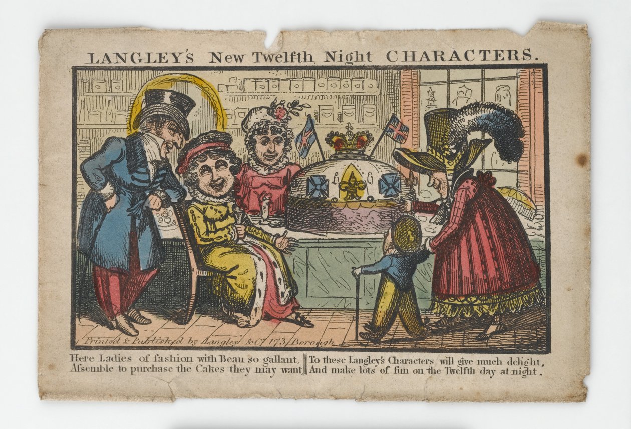 Enveloppe des nouveaux personnages de la Nuit des Rois de Langley, 1818 - English School