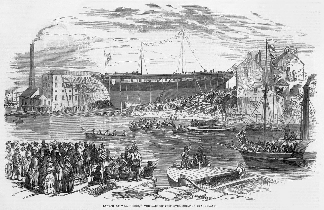 Lancement de "La Hogue," le plus grand navire jamais construit à Sunderland - English School