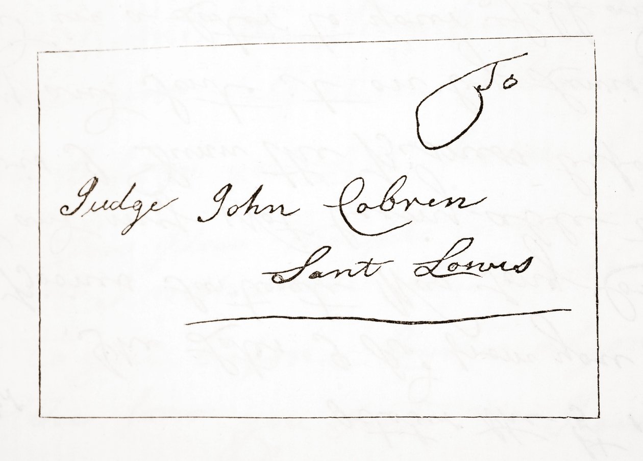 Lettre de Daniel Boone au juge John Cobren, originale datée du 5 octobre 1809 - English School