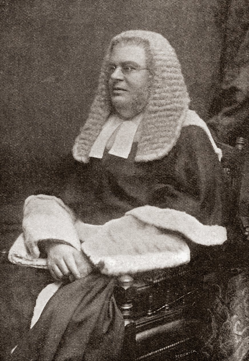 Lewis William Cave 1832-1897. Juge britannique. De The Strand Magazine, publié en 1896 - English School