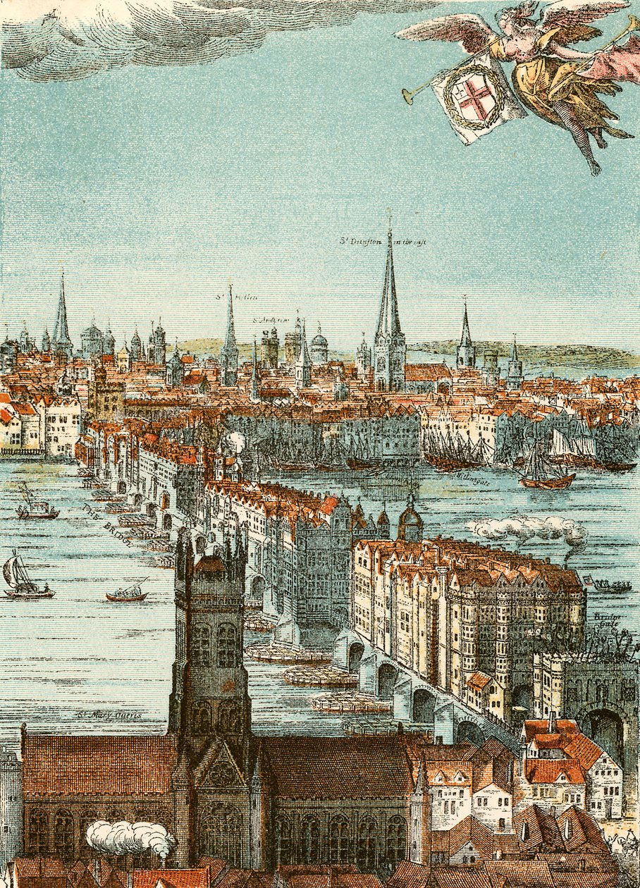 Pont de Londres (gravure en couleur) - English School