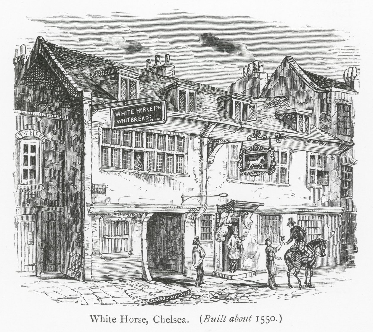Clubs de Londres : White Horse, Chelsea (gravure) - English School