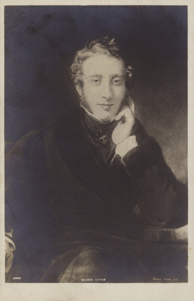 Lord Lytton (1803-1873), homme politique, romancier, poète et dramaturge anglais (lithographie) - English School