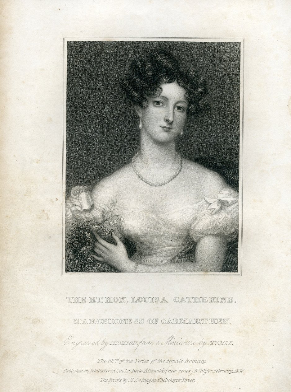 Louisa Catherine Osborne, duchesse de Leeds lorsqu