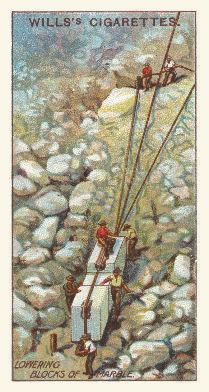 Abaissement de blocs de marbre (chromolitho) - English School