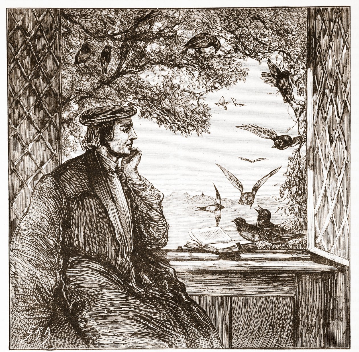 Luther près du château de Cobourg : la Diète des corneilles, illustration de L