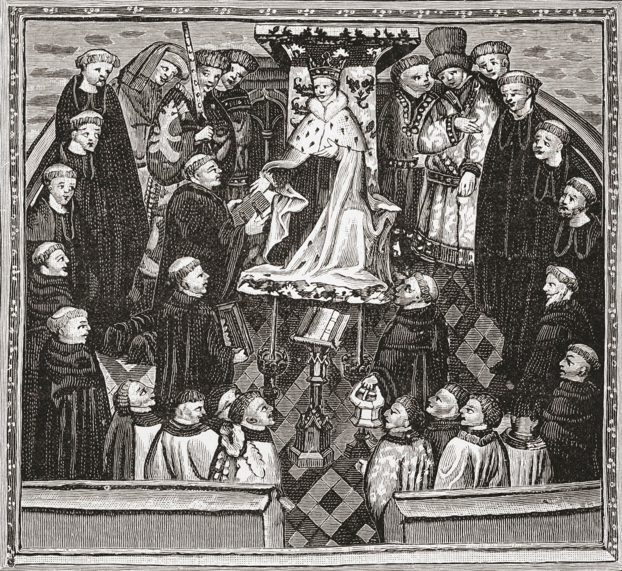 Lydgate présentant son livre au roi Henri V, de 
