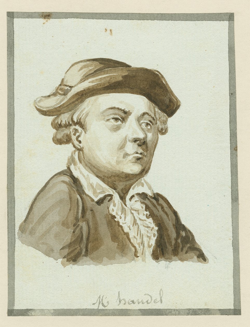 M. Handel, milieu du XIXe siècle (encre sur papier) - English School