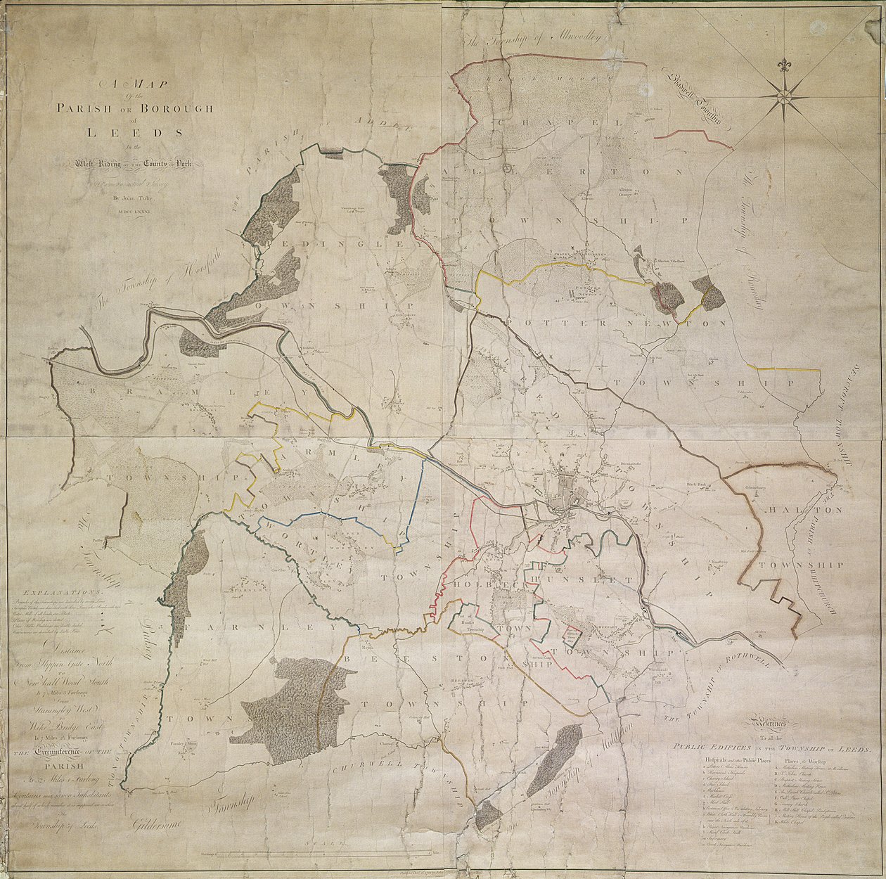 Carte de Leeds, relevée par John Tuke - English School