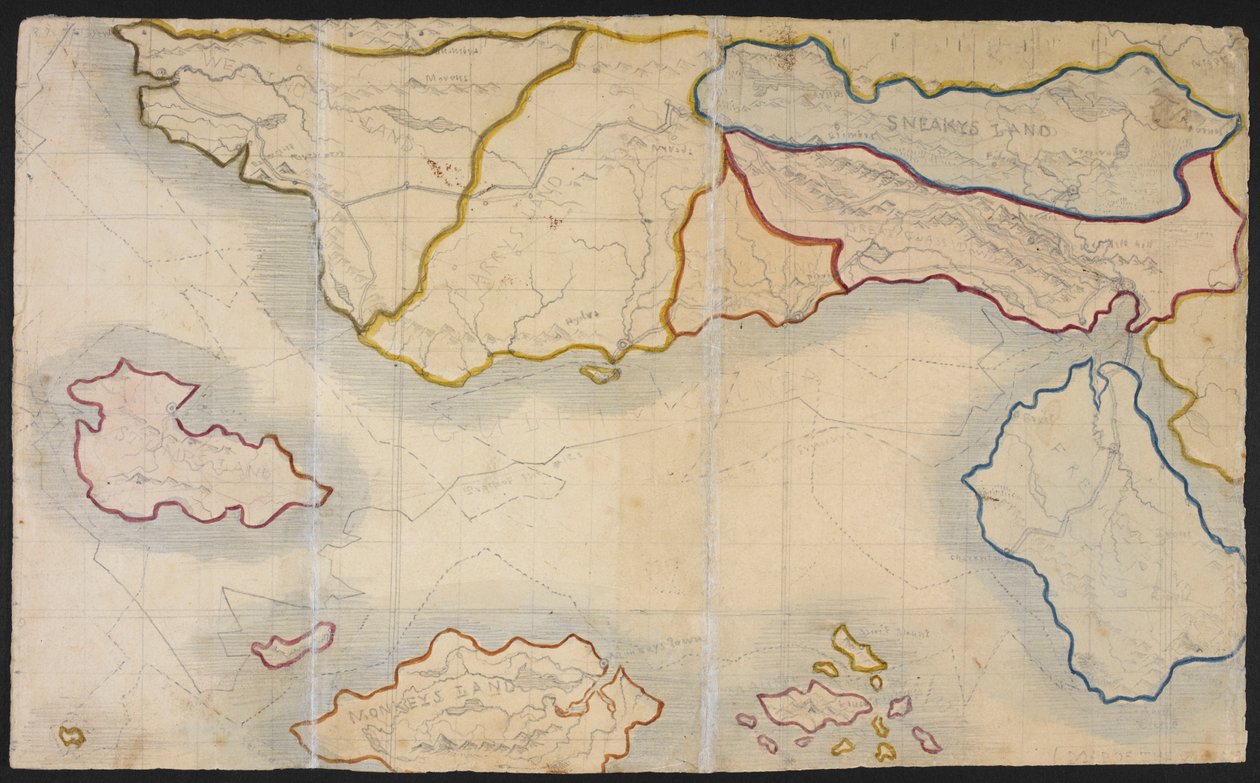 Carte de Verdopolis, ou Glass Town; une terre imaginaire, illustration de 