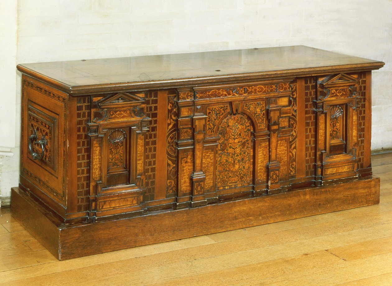 Coffre marqueté Nonsuch - English School
