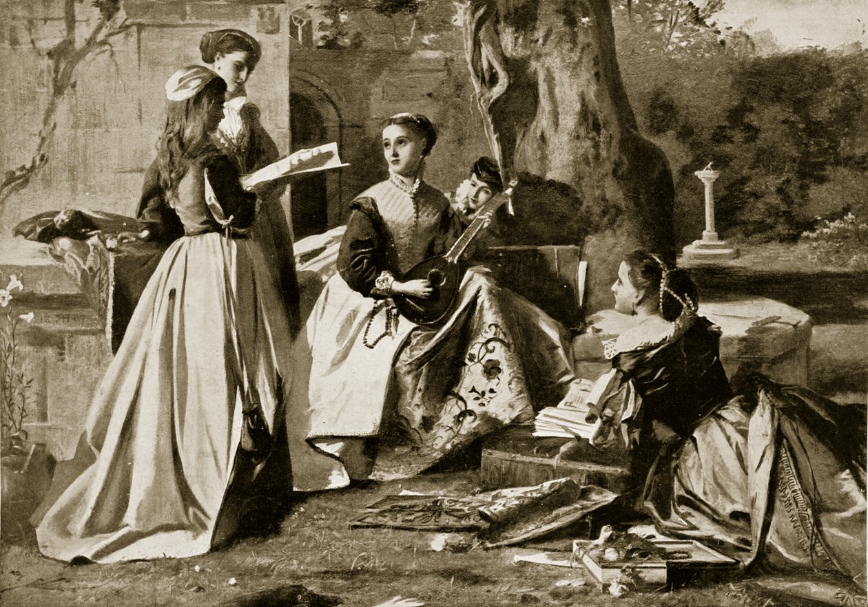 Marie Stuart dans un jardin de couvent, illustration de l