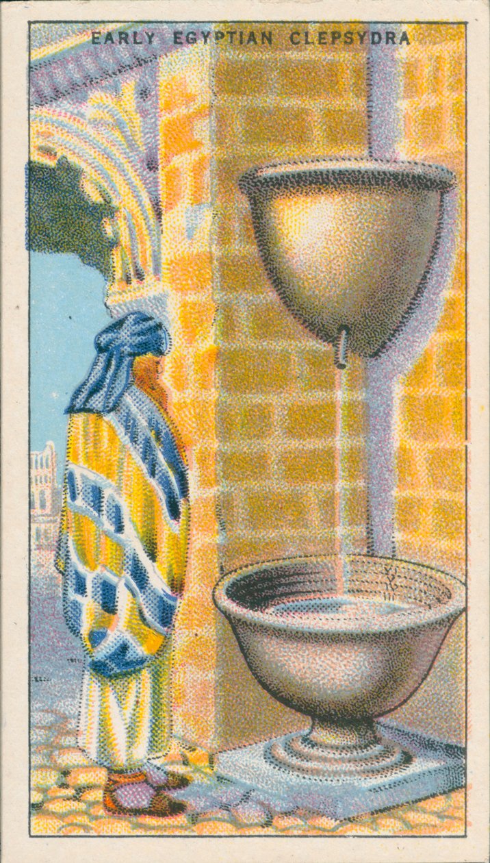 Mesure du temps : Clepsydre (lithographie couleur) - English School