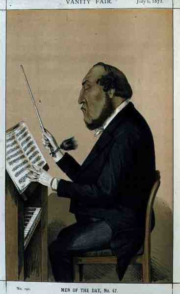 Hommes du jour, n° 47 : "Orchestration", caricature de Vanity Fair, 6 juillet 1872 - English School