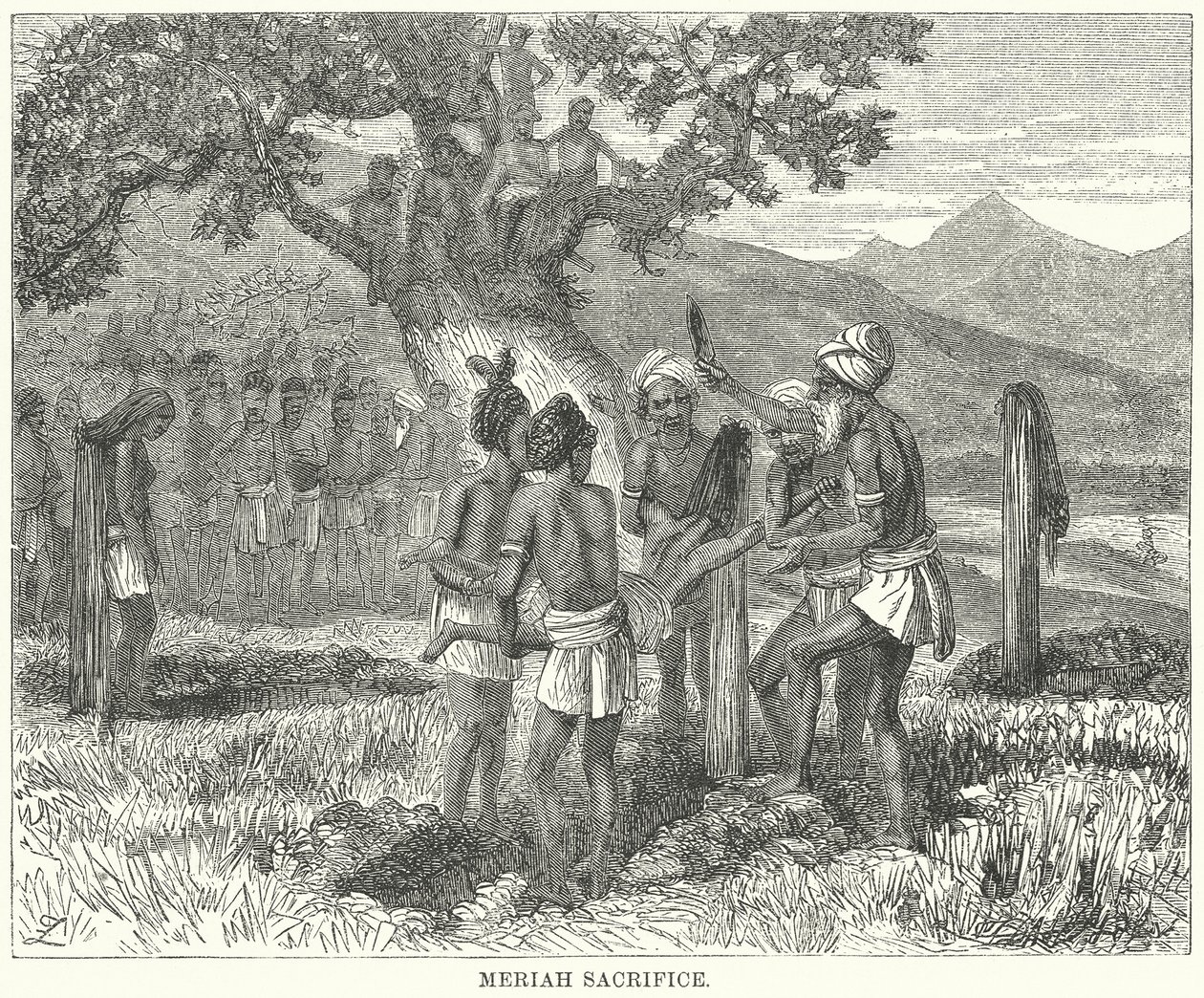 Sacrifice de Meriah (gravure) - English School