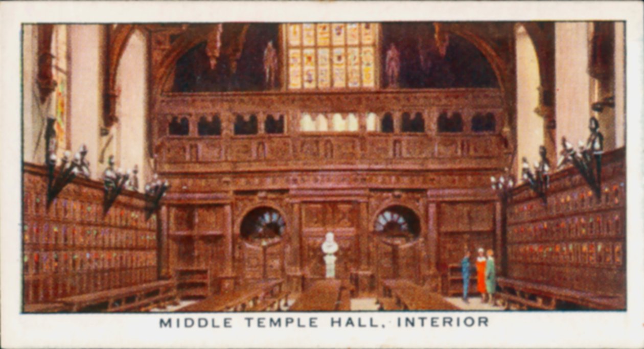 Middle Temple Hall, intérieur (lithographie couleur) - English School