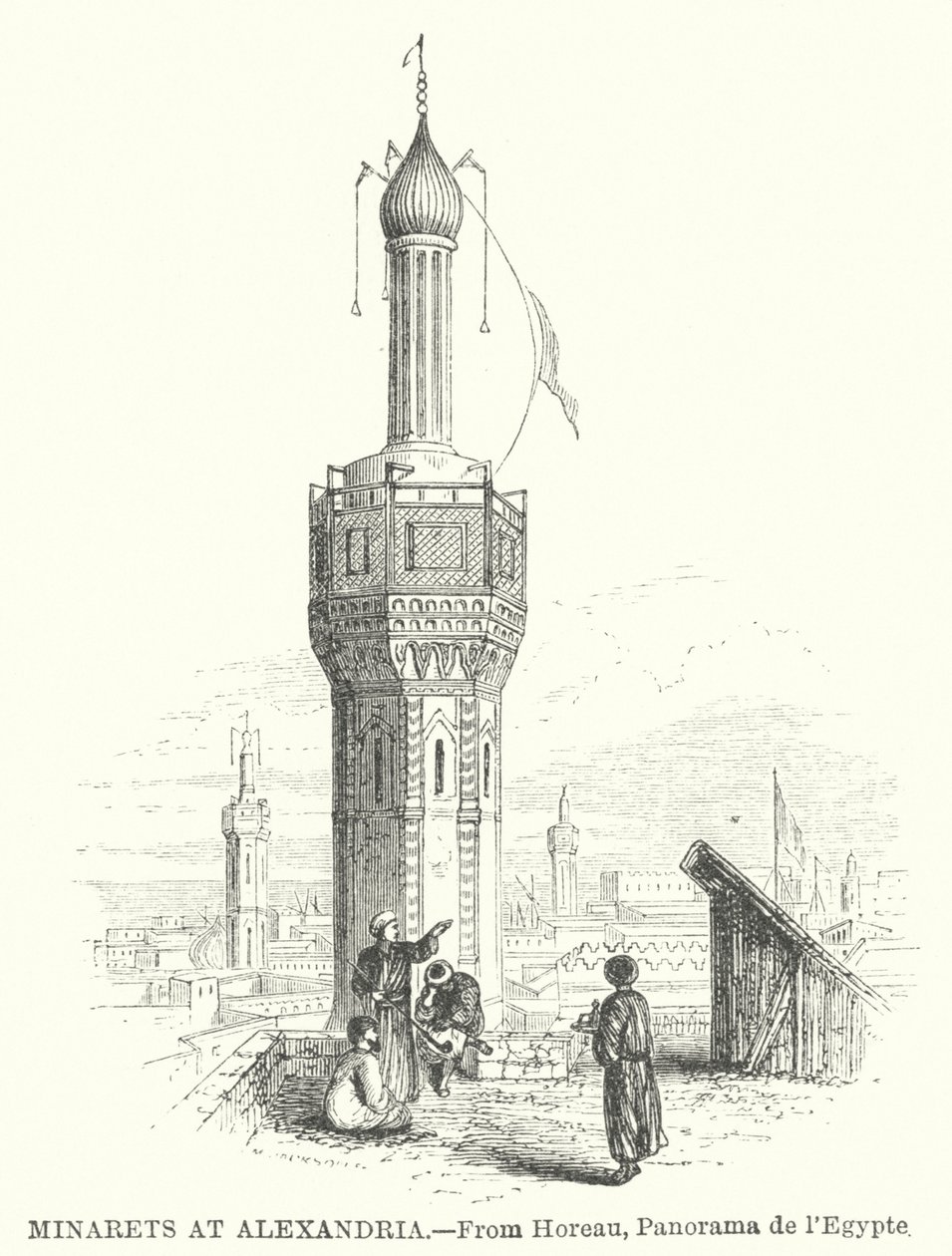 Minarets à Alexandrie (gravure) - English School