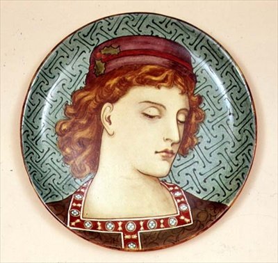 Plat Minton peint par un artiste amateur - English School