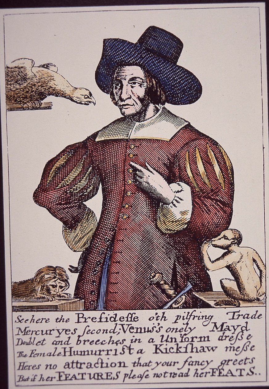 Moll Cutpurse (gravure colorée à la main) - English School