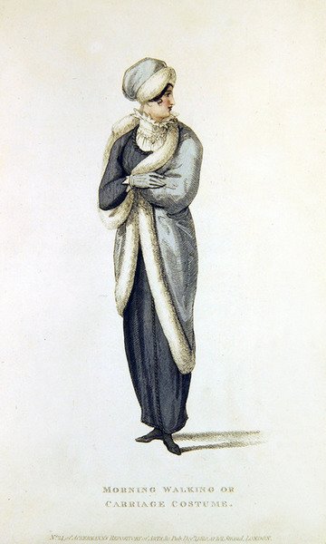 Robe du matin, de promenade ou de voiture, planche de mode de Ackermann