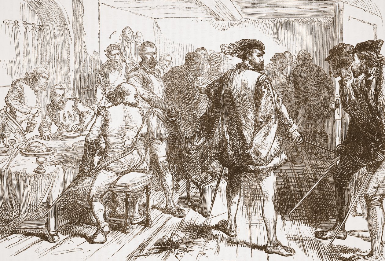 La bande de Mouchares attaquant les protestants à l