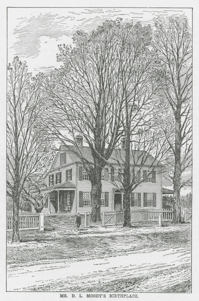 Lieu de naissance de M. DL Moody (litho) - English School