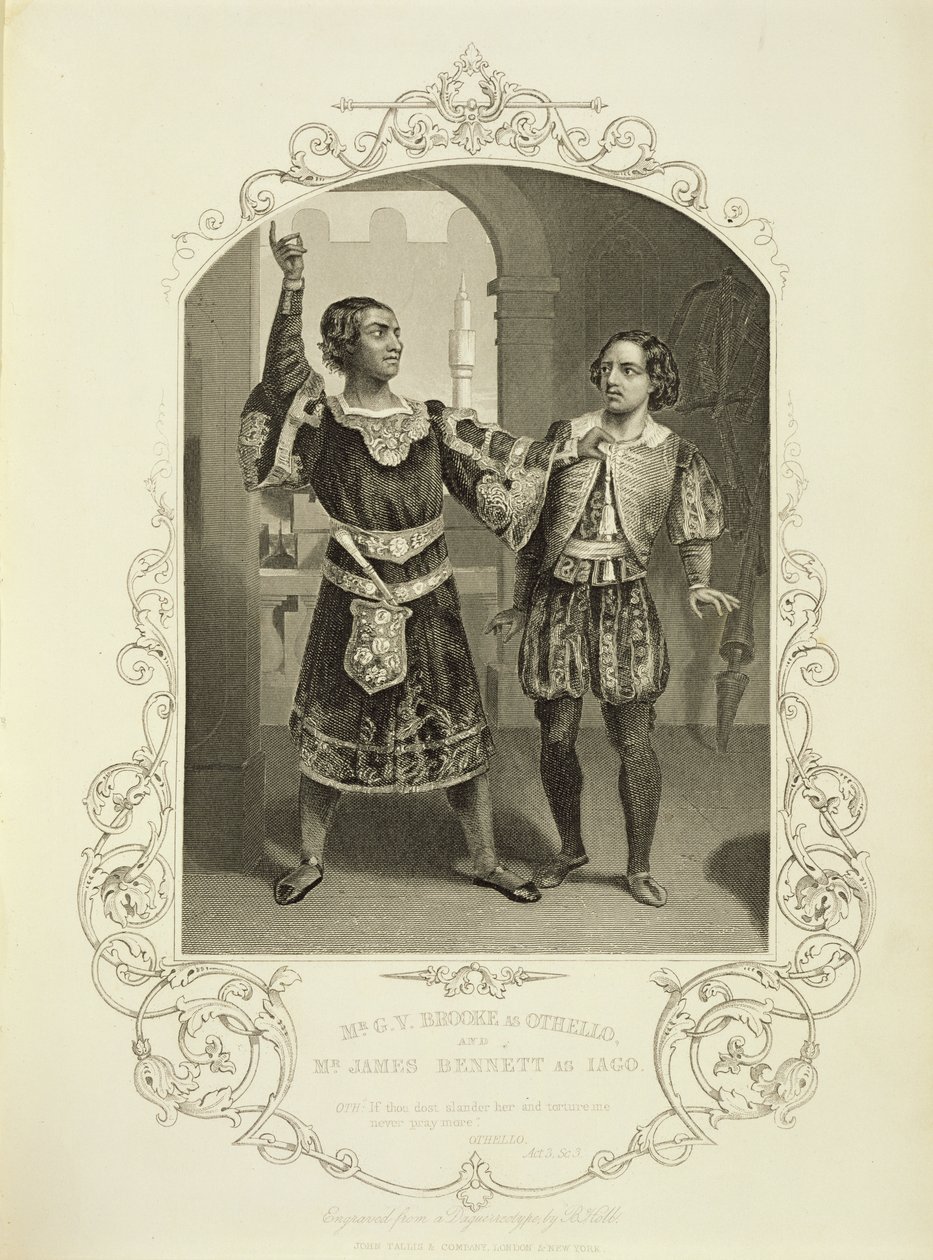 M. G. V. Brooke en Othello et James Bennett en Iago, Acte III Scène 3, dans Othello de William Shakespeare (1564-1616) - English School