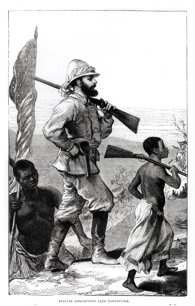 M. Henry Morton Stanley (1841-1904) approchant du lac Tanganyika - English School