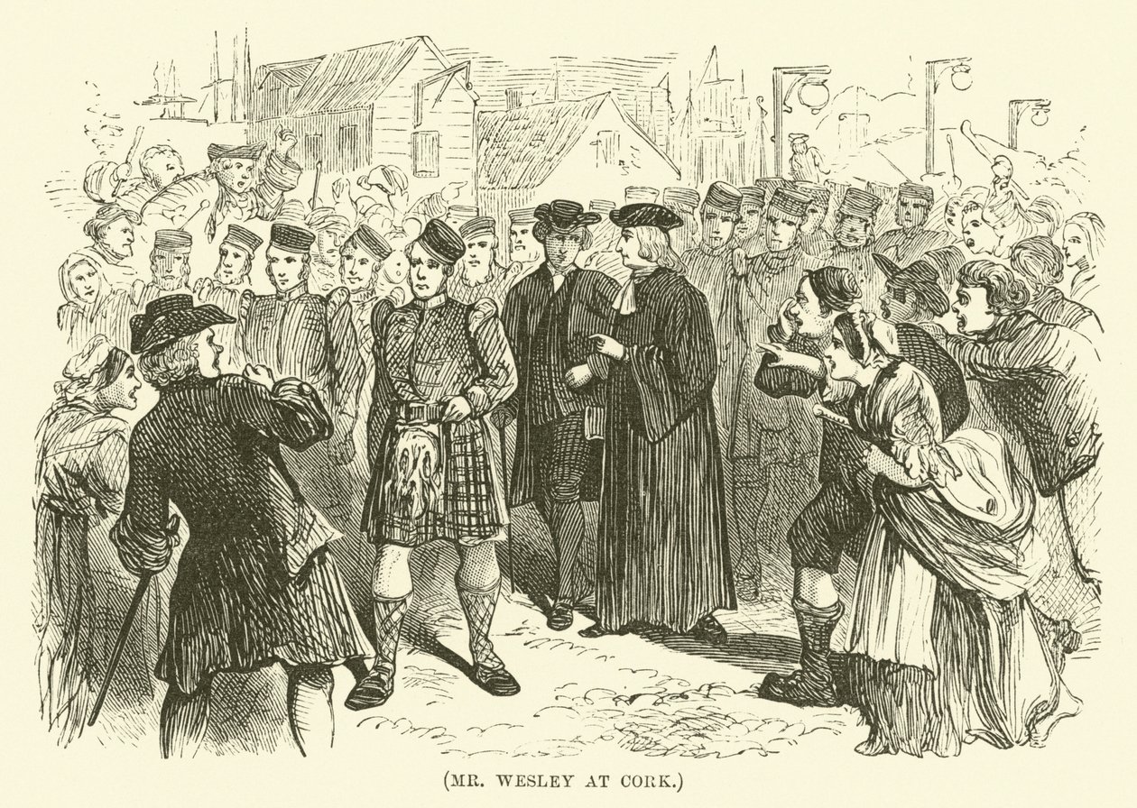 M. Wesley à Cork (gravure) - English School