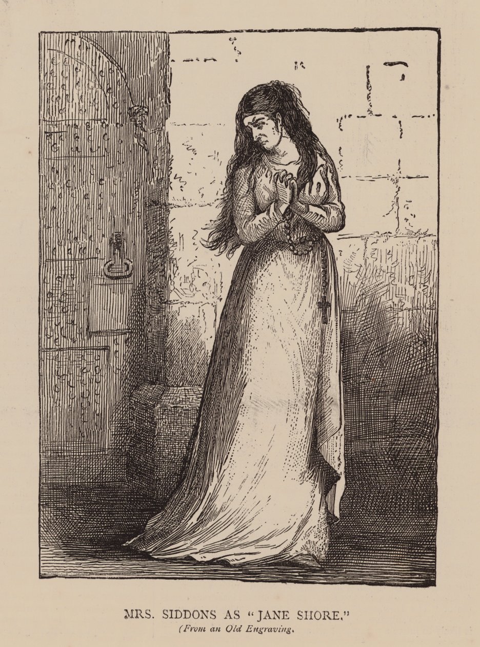Mrs Siddons en tant que "Jane Shore" (gravure) - English School