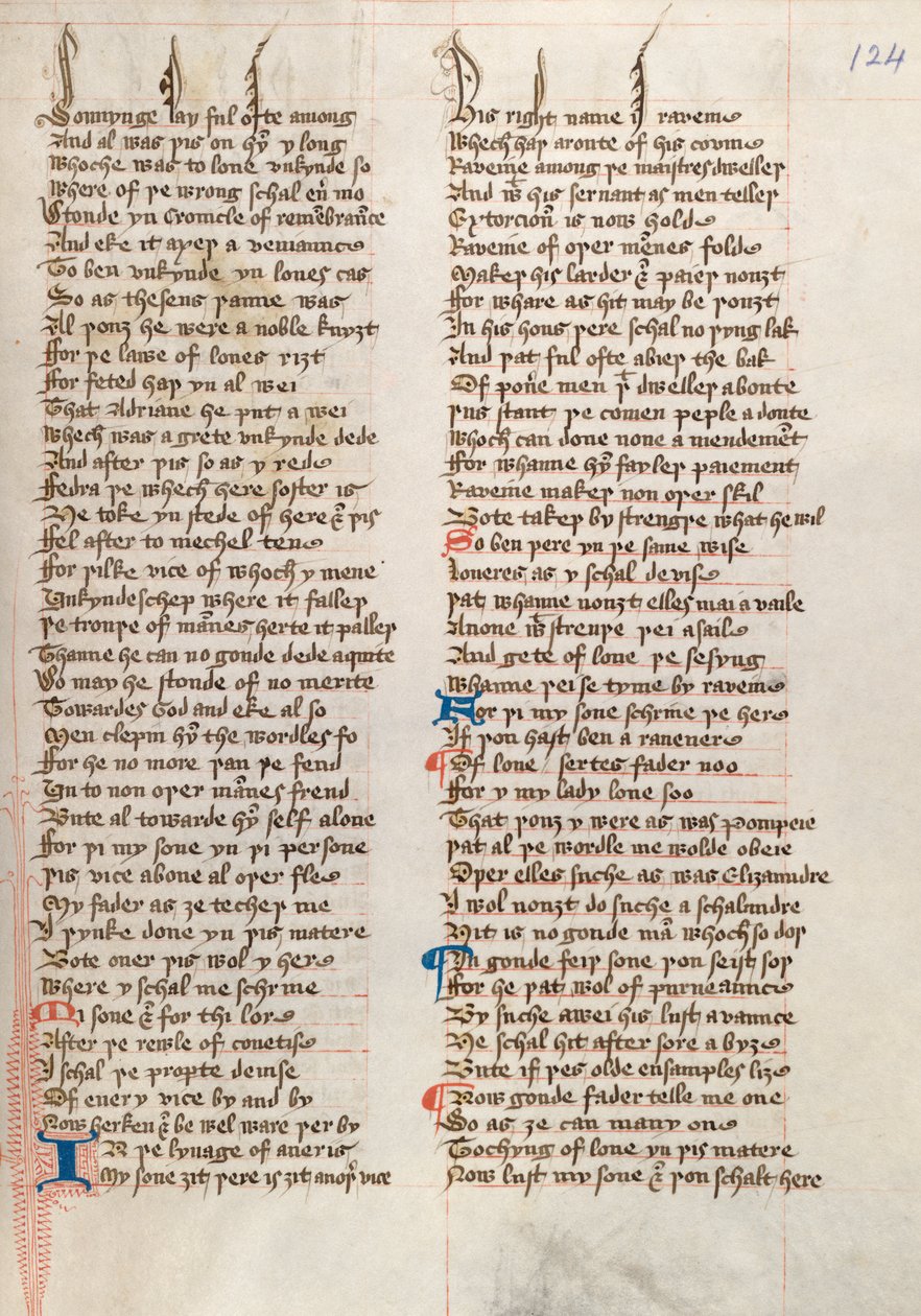Ms326 f124r, Confessio Amantis par John Gower - English School