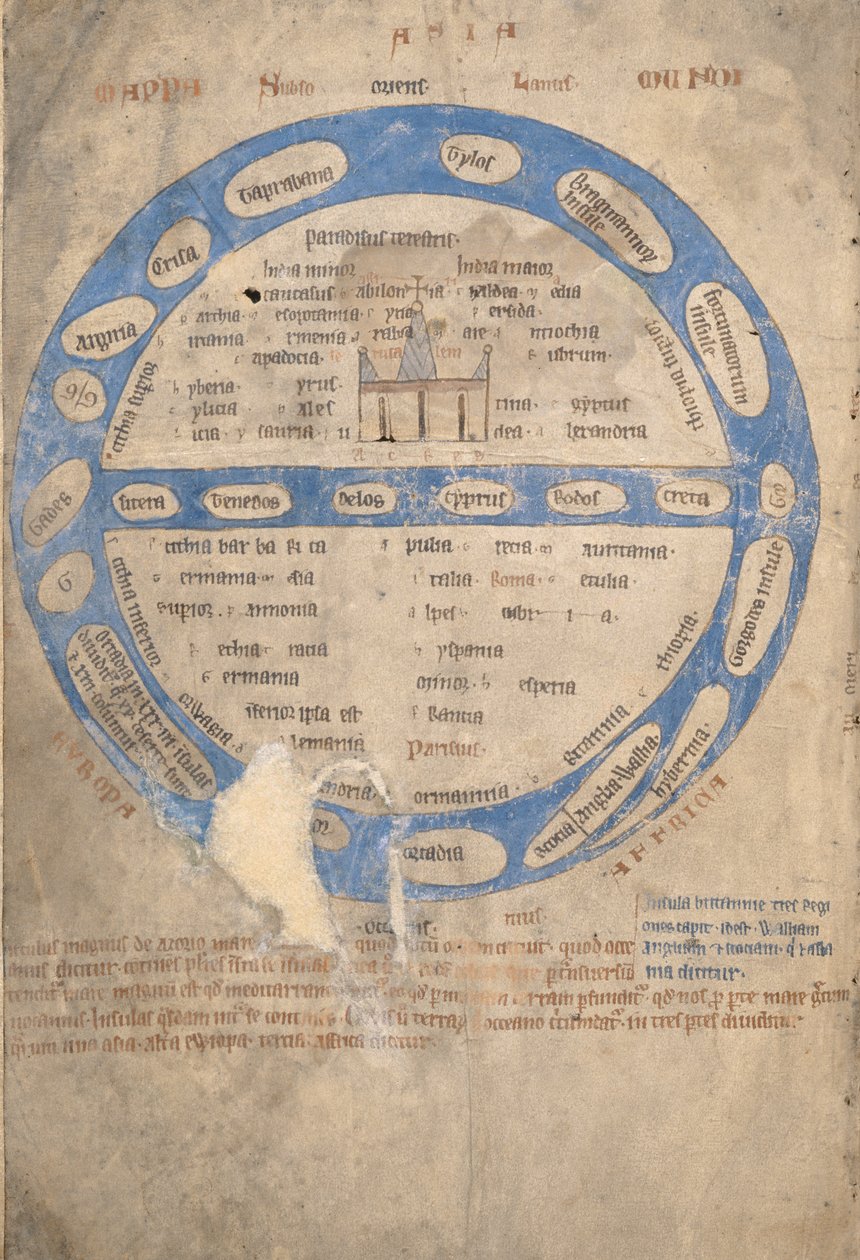 Ms 254, f.1v : Mappa Mundi, d