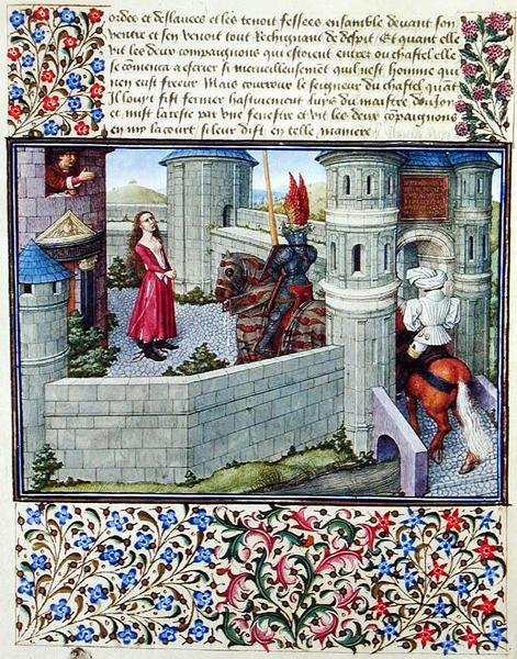 Ms. 2597 Le Cœur et le Désir entrent dans la cour du Château de la Colère à cheval, édition fac-similé de 