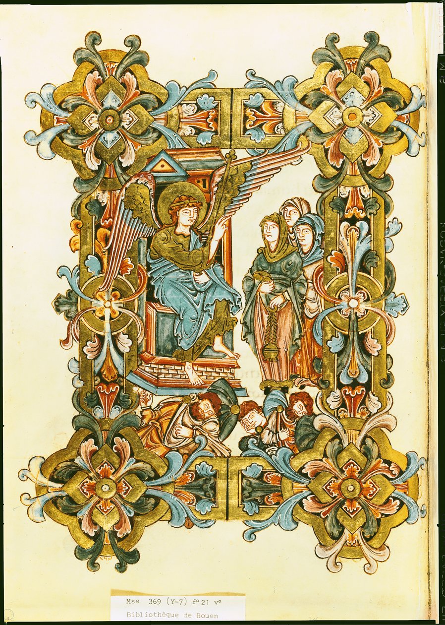 Les Saintes Femmes au Tombeau, du Pontifical de Winchester, fin 10ème au début 11ème siècle - English School