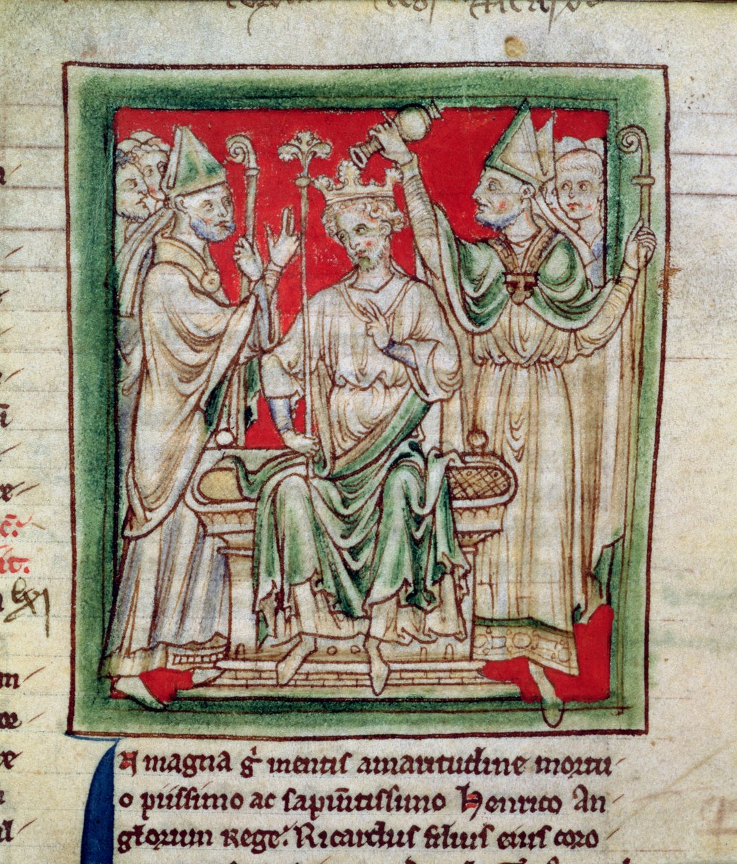 Ms 6712 (A.6.89) fol.141r Richard Ier (1157-99) miniature de Flores Historiarum, par Matthew Paris, 1250-52 - English School